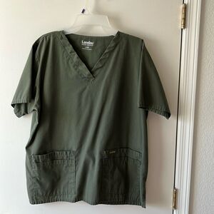 Landau Unisex Scrub Top Size L GUC Olive